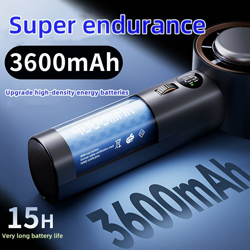 Portable Dual-Function Cooling Fan with USB Rechargeable Battery 10 Speeds Lightweight Desktop Handheld