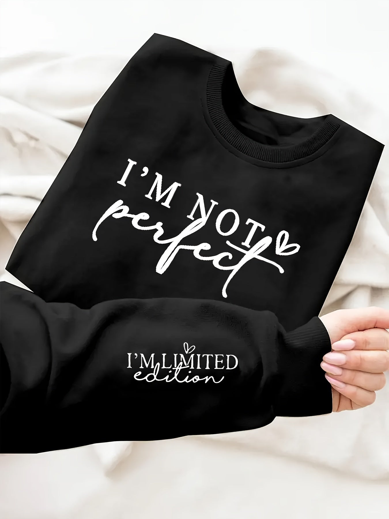 Толстовка с графическим принтом больших размеров для женщин, повседневная, с круглым вырезом, зимняя, мягкая и эластичная