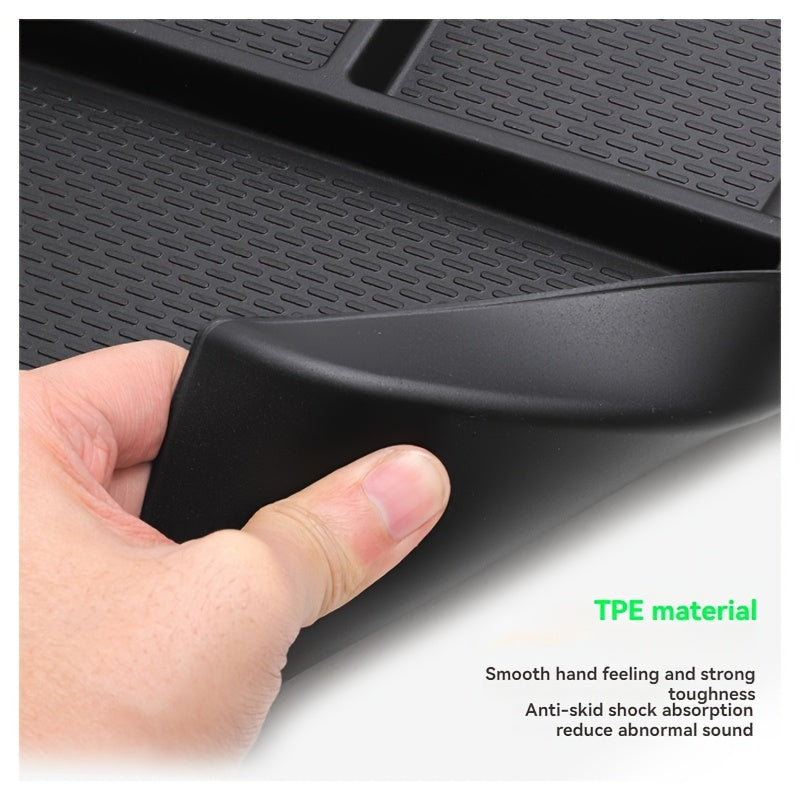 Center Console Storage Box Tray TPE Multi-Compartment Organizer for Vehicle