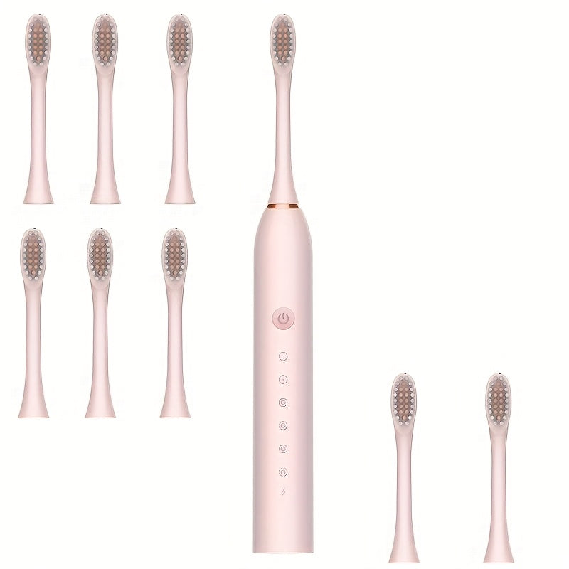 Набор электрических зубных щеток Sonic для взрослых с 8 запасными насадками и 6 режимами
