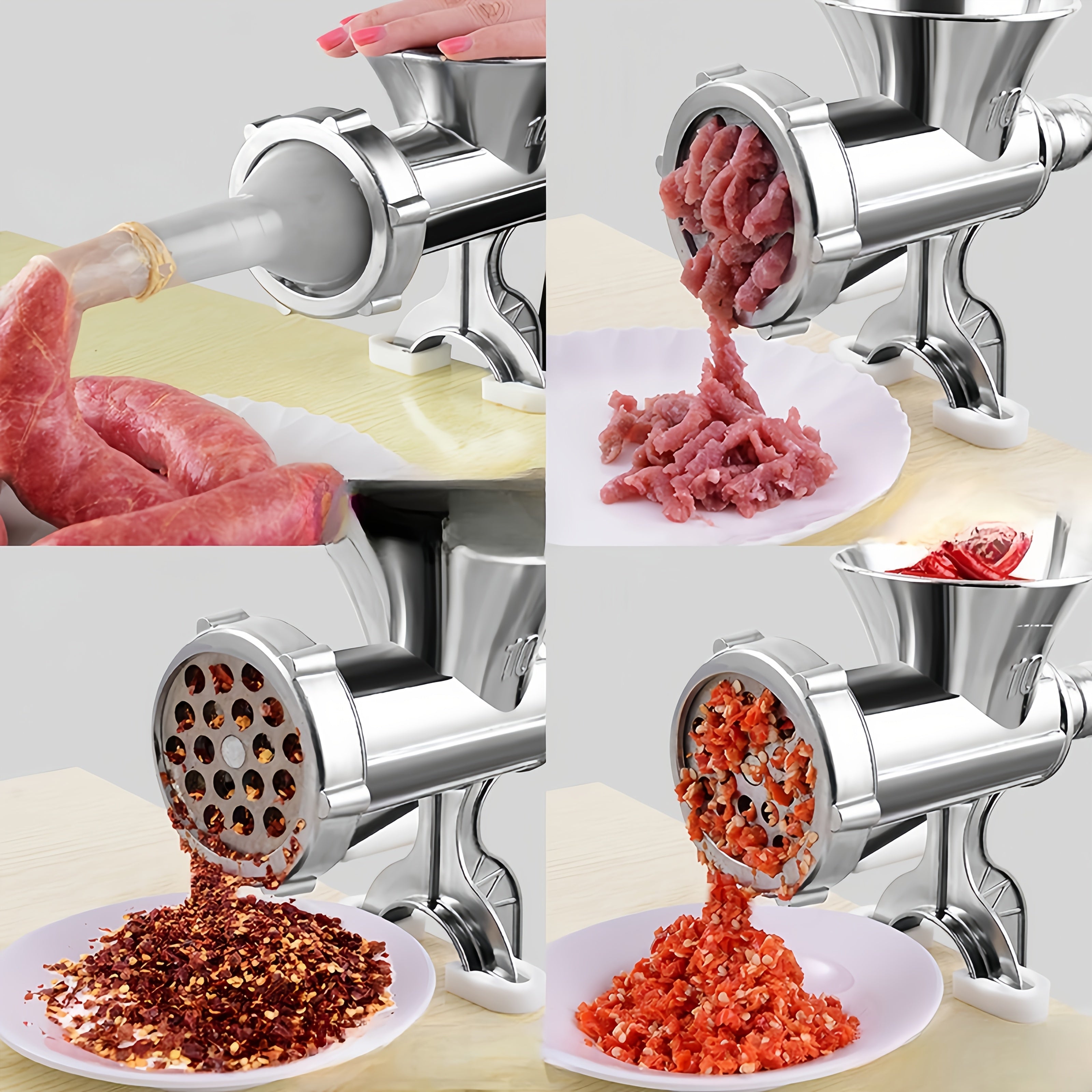 Ручная мясорубка S-образной формы с зажимом для стола, кухонный инструмент из алюминиевого сплава для измельчения овощей