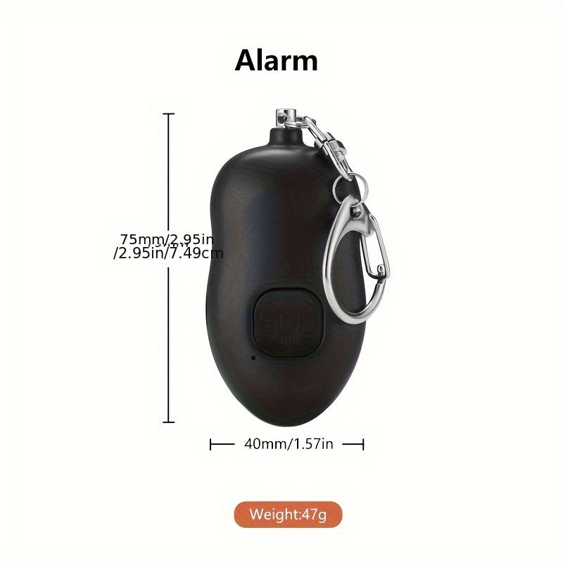 Rechargeable 130dB Personal Safety Alarm Keychain with LED Light for Women and Elderly