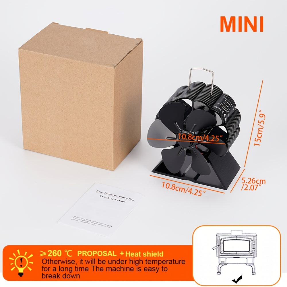 Mini Fireplace Fan Black Indoor Outdoor Heating Ventilator