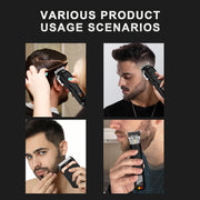 3pcs Men's Hair and Beard Trim Set Cordless Scissors Digital Display USB Rechargeable