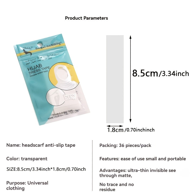 72pcs Hijab and Scarf Secure Stickers Dual-Sided Non-Slip Adhesive for Travel and Clothing