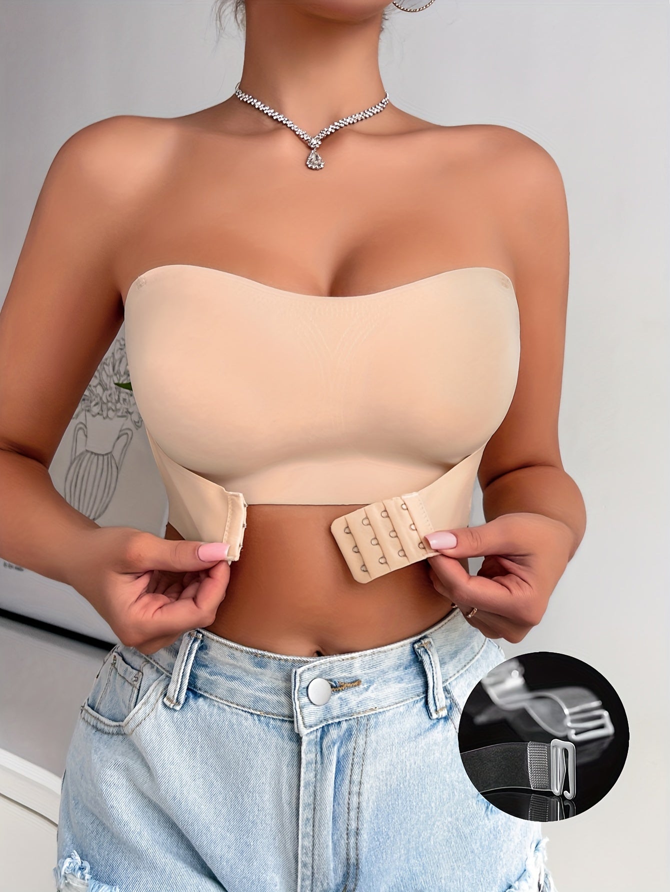 Women's Wireless Seamless Bandeau Bra Full Coverage Support