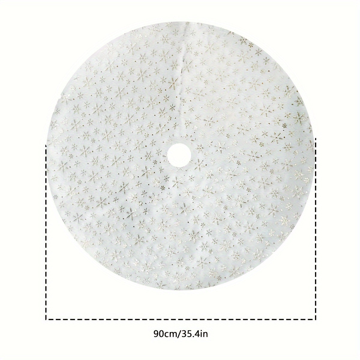 Qicai Xiaolu Luxurious White Christmas Tree Skirt bilan Rojdestvo bezaklaringizga hashamat qo'shing. Bir nechta o'lchamlarda mavjud bo'lgan ushbu daraxt etagi go'zal oltin/silver qor to'pi dizayni va soxta quyon junidan qirralarga ega. Uy uchun mukammal.