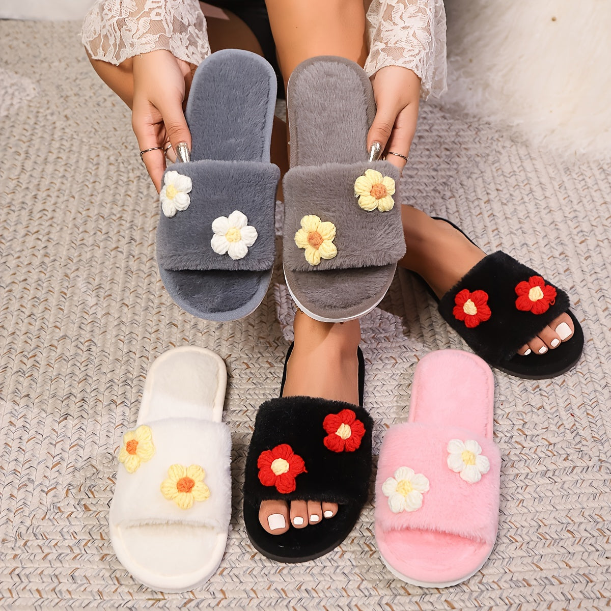 Women's Slip-On Slippers Soft Fabric EVA Sole Indoor Outdoor House Shoes