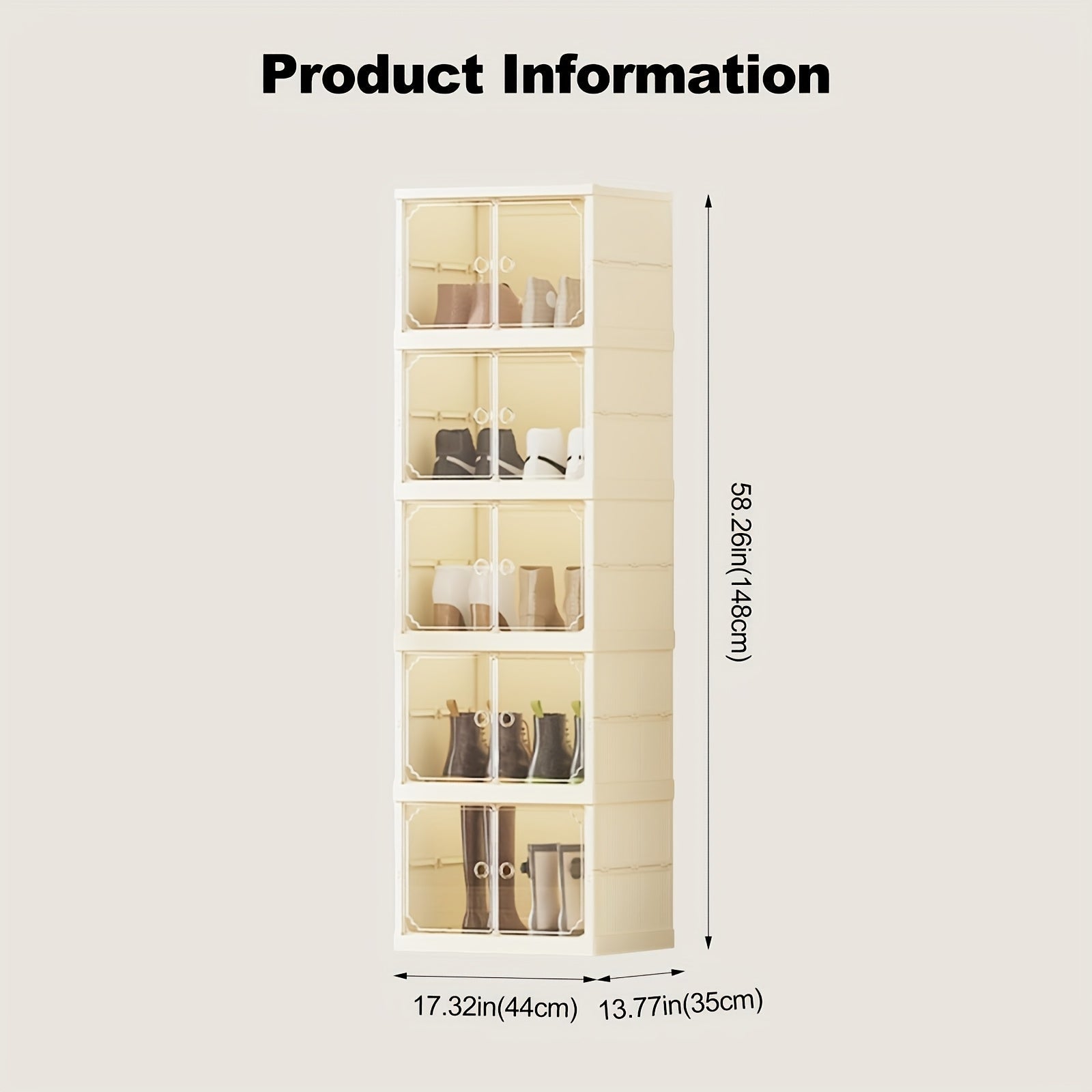 Organizador de almacenamiento de zapatos plegable con puertas transparentes, armario de varias capas para dormitorio, pasillo, baño y oficina