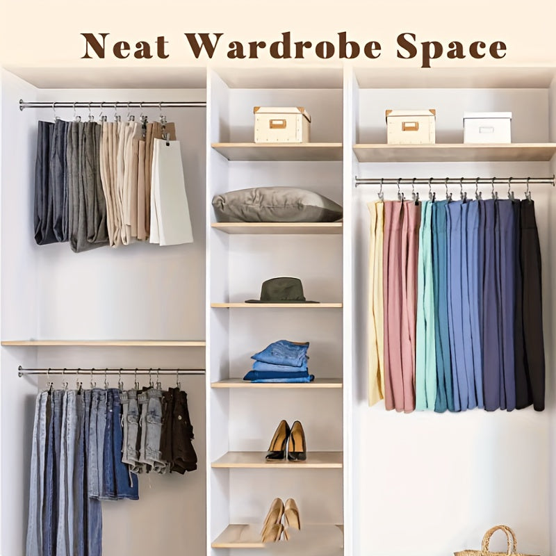 Set of 20 Stainless Steel Multi-Use Clips with Hooks for Laundry and Storage