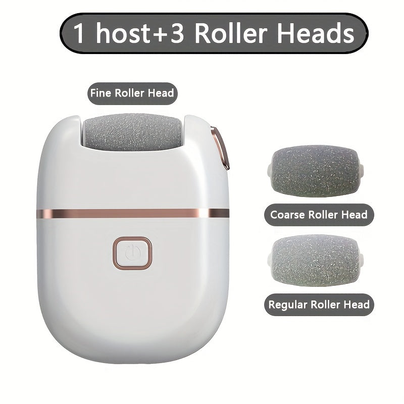 Electric Foot File with 3 Roller Heads Rechargeable Callus Remover and Foot Polisher