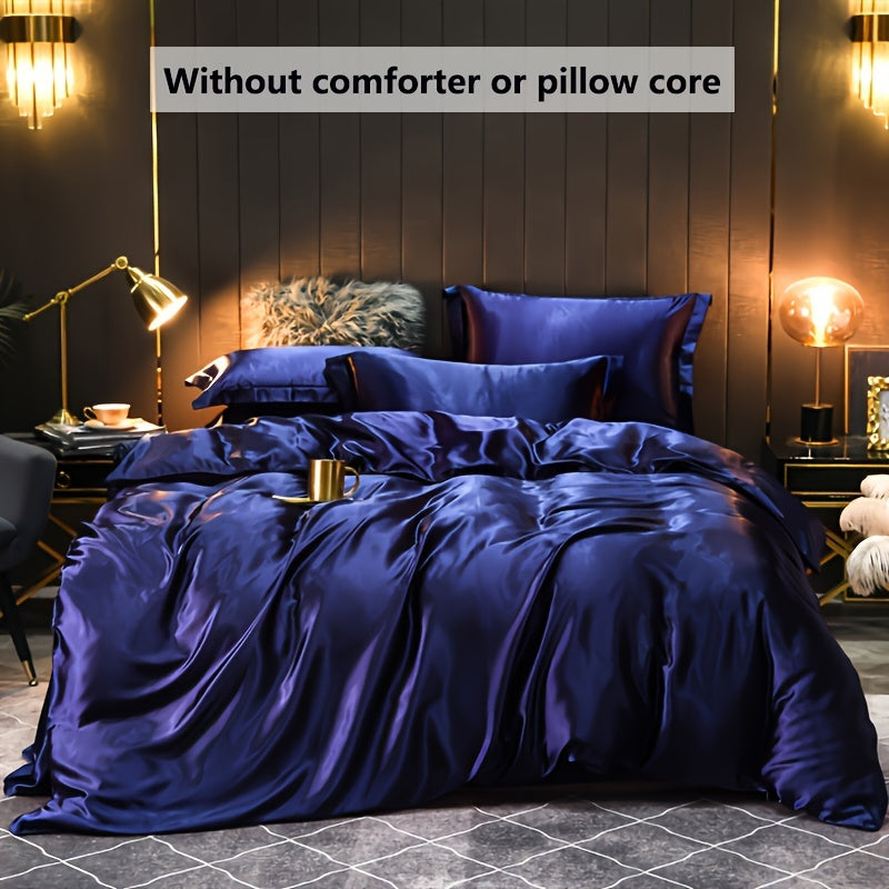 Yog'och rangli satindan yostiqchalari bilan to'liq to'plam, yumshoq, nafas oladigan, teriga do'st, yotoqxona va mehmonxona uchun