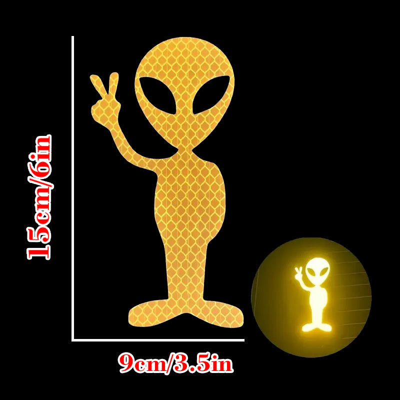 Night Safety Reflective Alien Car Sticker for Auto Side Body Waterproof