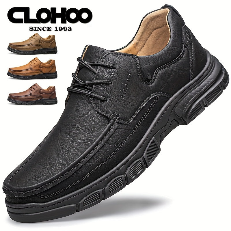 Men's Handmade Shoes Leather Casual Business Loafers with Rubber Soles