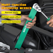 39cm Multi-Functional Extension Wrench with Ratchet Conversion and Quick Release Socket for Car Maintenance