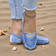 Women’s Denim Flat Shoes Casual Slip-On Closed Toe Lightweight Comfortable