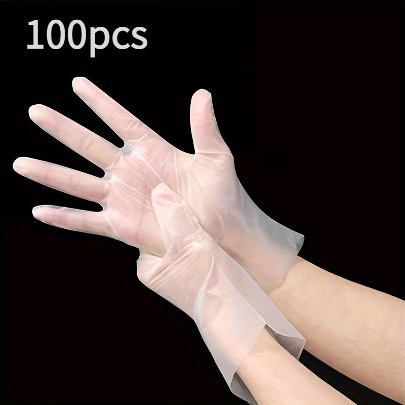 Guantes desechables de Tpe 100 piezas a prueba de agua, a prueba de aceite, sin polvo, transparentes