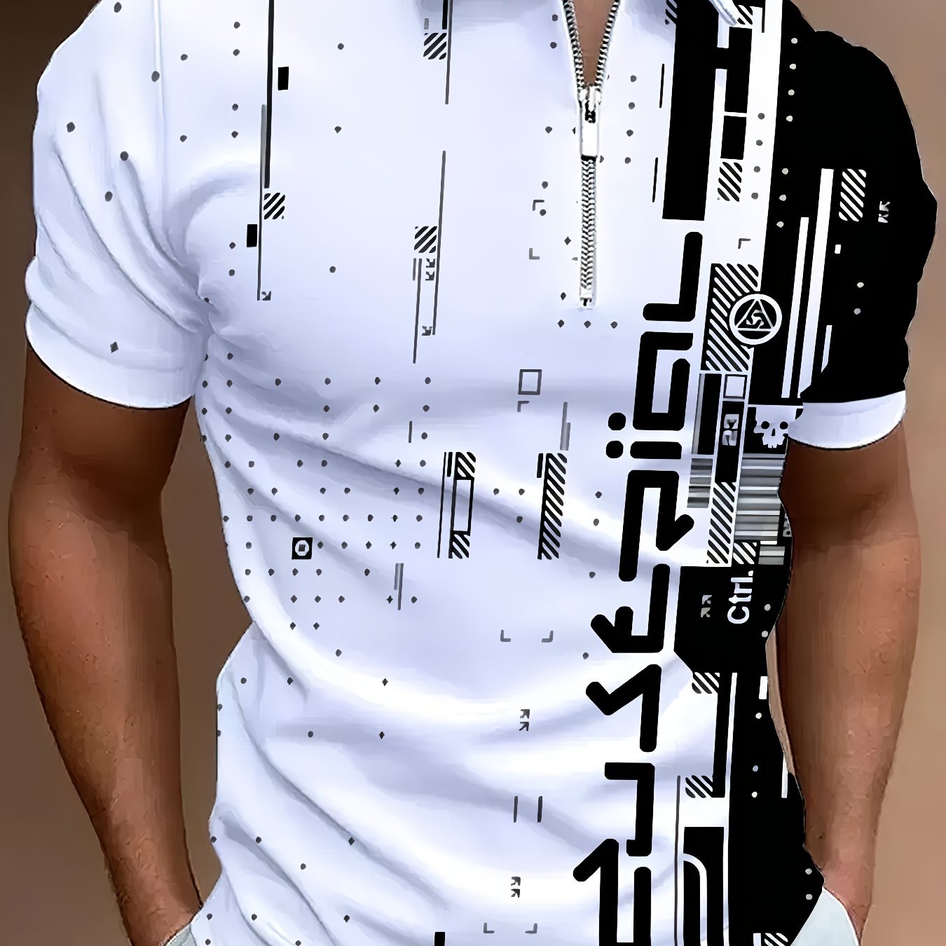 Camisa polo de hombre de manga corta, casual, de poliéster, con cuello de solapa, talla grande