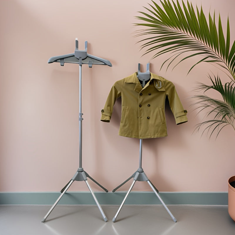 Moslashuvchan balandlikdagi alyuminiy kiyimlar bug'ini chiqaruvchi stand, sayohat va uy uchun yig'iladigan kiyimlar qatori