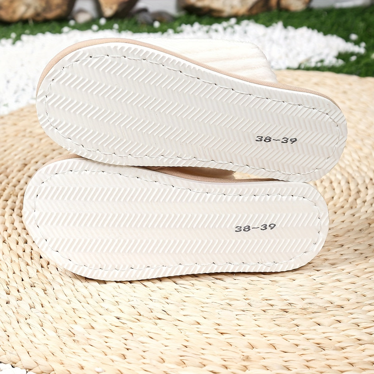 Unisex Slip-On House Slippers with Eva Sole, Cozy Fabric Upper