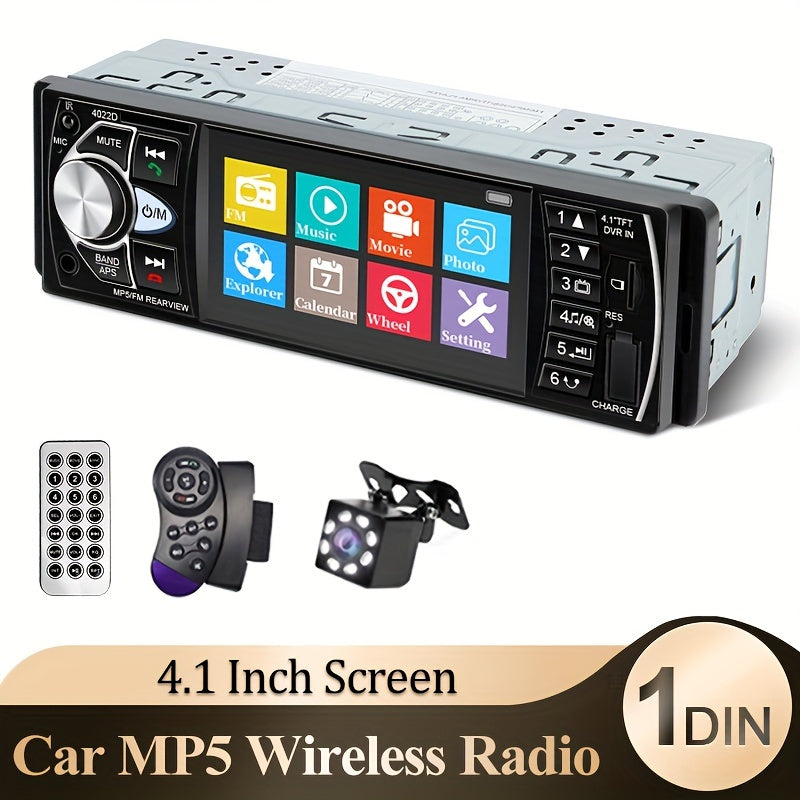 Reproductor multimedia portátil para coche con pantalla HD de 4 pulgadas, soporta 14 idiomas, USB, AUX, FM, control remoto