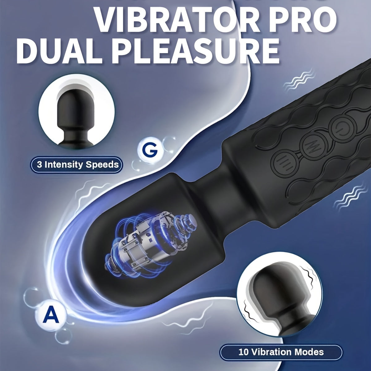 универсальный силиконовый вибратор с 8 уровнями интенсивности, низкий уровень шума, перезаряжаемый