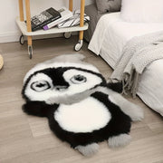 Fluffy Penguin Rug 2x3 Feet Shaggy Faux Fur Non-Shedding Bedroom Living Room Decor