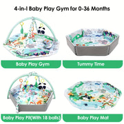 Kids' Play Mat with Sensory Toys and Ball Pit for Youngsters Fitness and Development