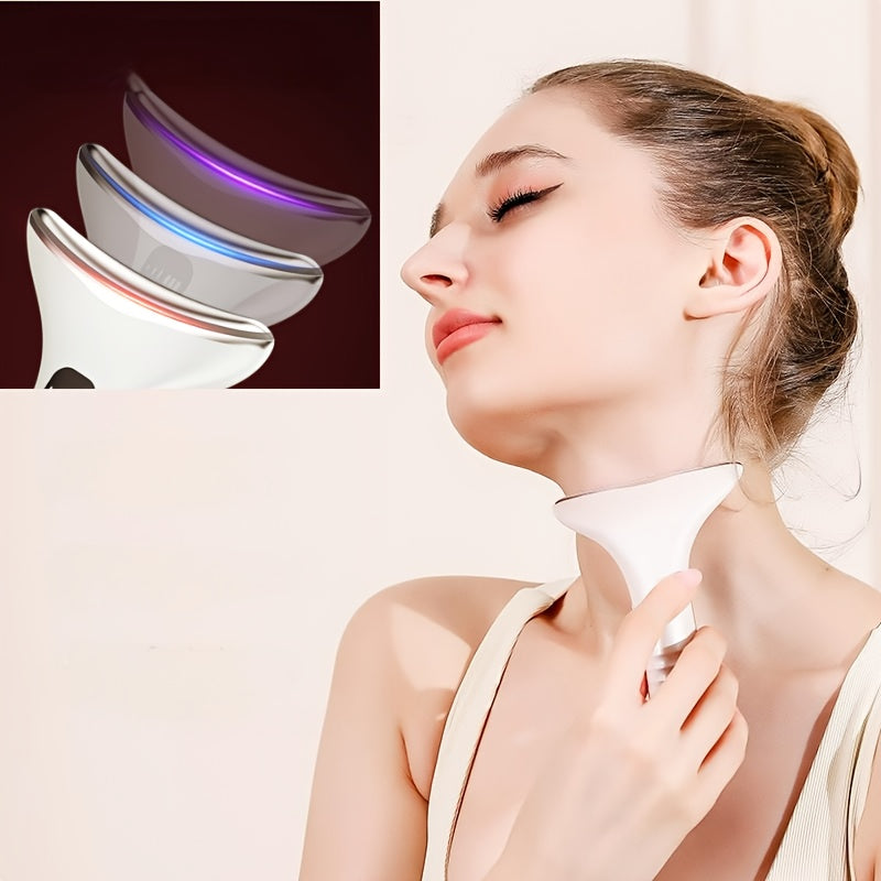 4-in-1 USB Rechargeable Facial and Neck Massager with 4 Modes Ergonomic Design