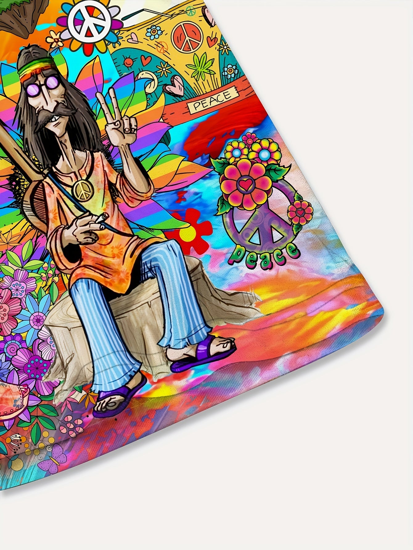 Men's Plus Size Hawaiian Shirt Short Sleeve Cartoon Print Breathable Polyester Casual Beach Vacation