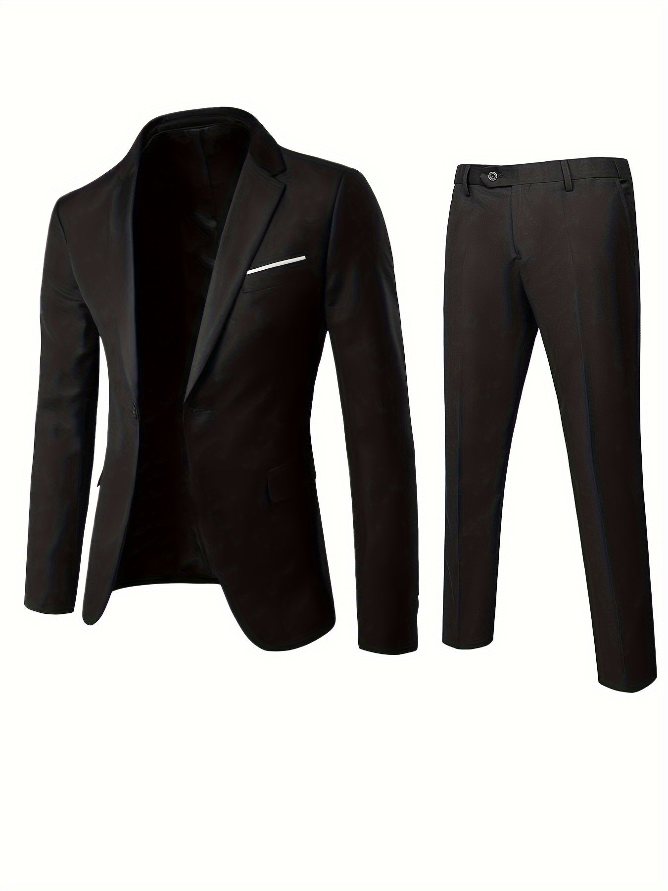 Men's 2-Piece Suit Set Polyester Solid for Wedding Party Banquet