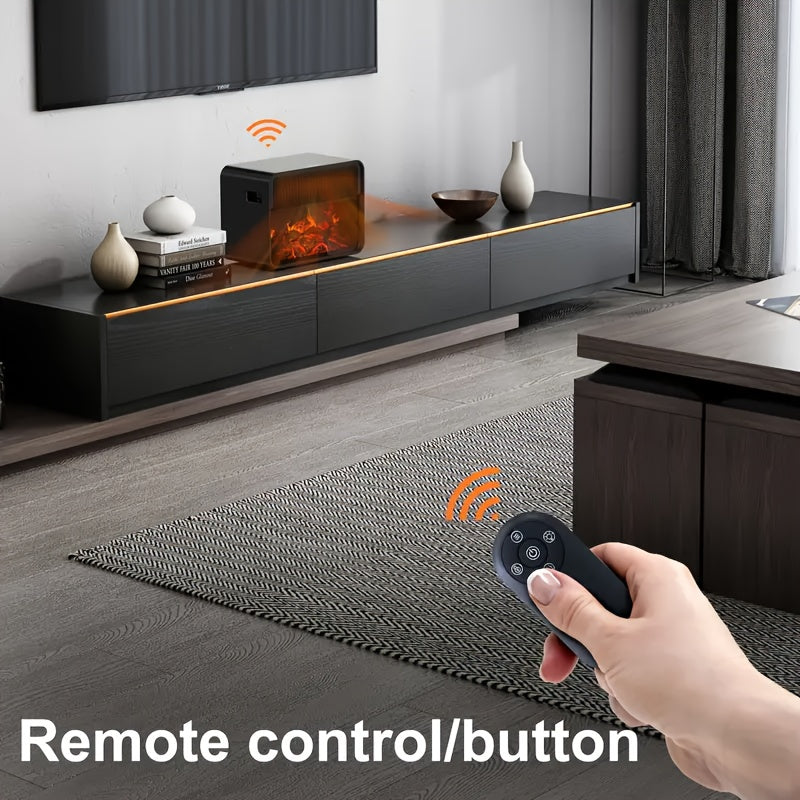 Electric Fireplace Heater 1500W 3D Flame Effect Remote Overheat Protection