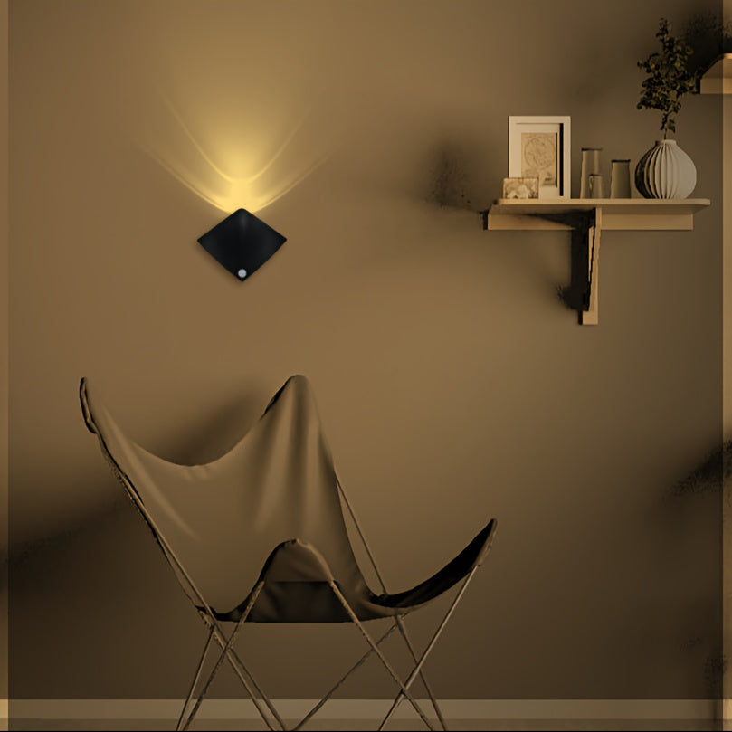 Modern Manta Ray Motion Sensor Wall Light LED Night Lamp Rechargeable Battery for Bedroom Living Room