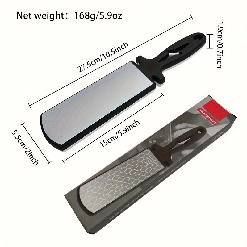 Diamond Knife Sharpener Double Sided Sandstone Whetstone with Handle