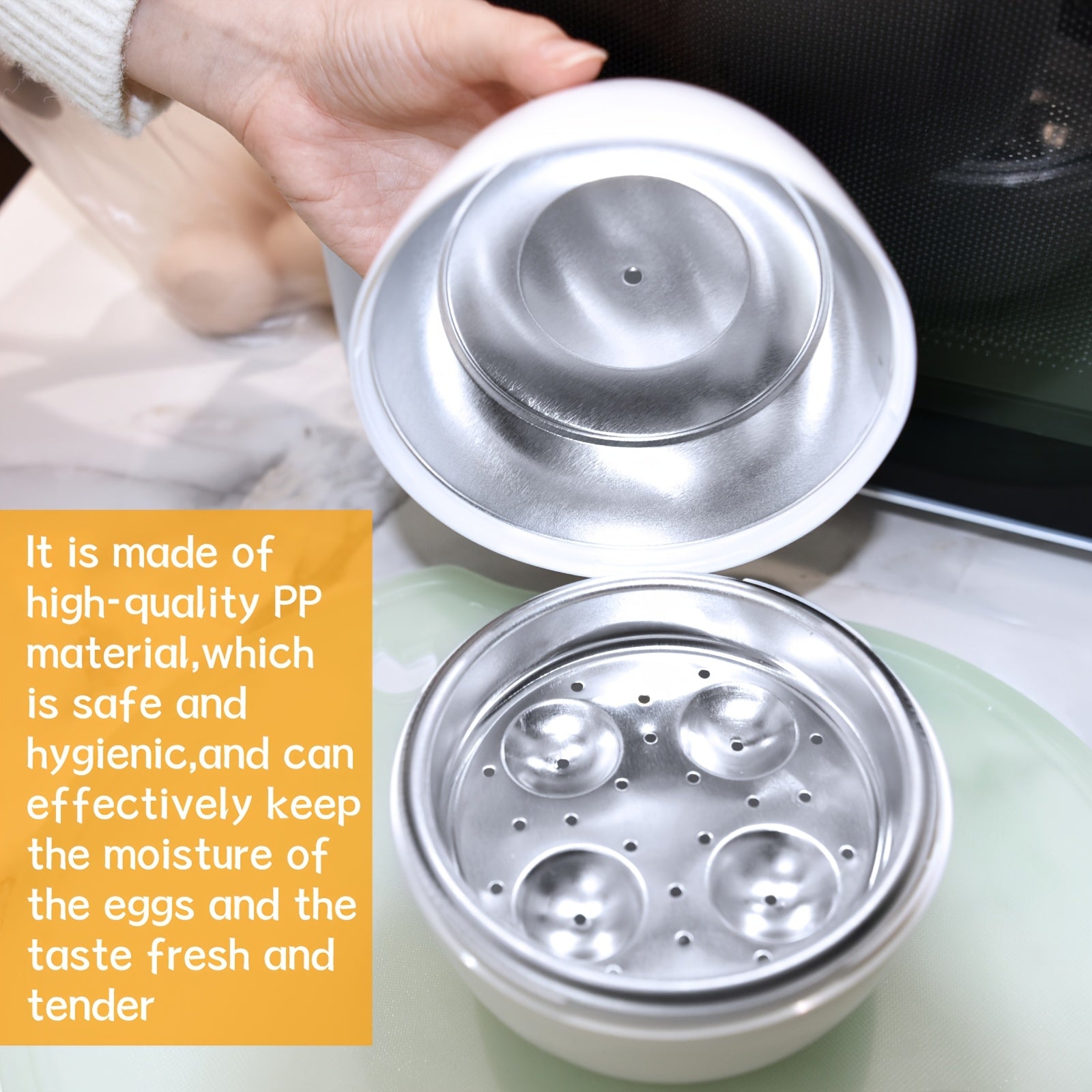 Mini Microwave Egg Steamer with Lid for Soft and Hard Boiled Eggs