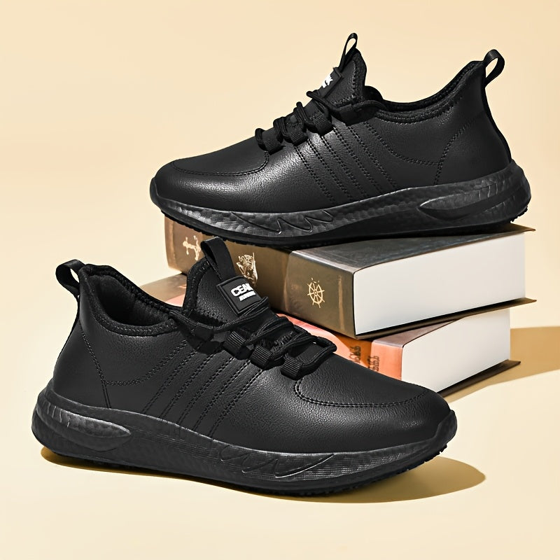 Women's Black Non-Slip Kitchen Shoes Casual Lace-Up Sneakers