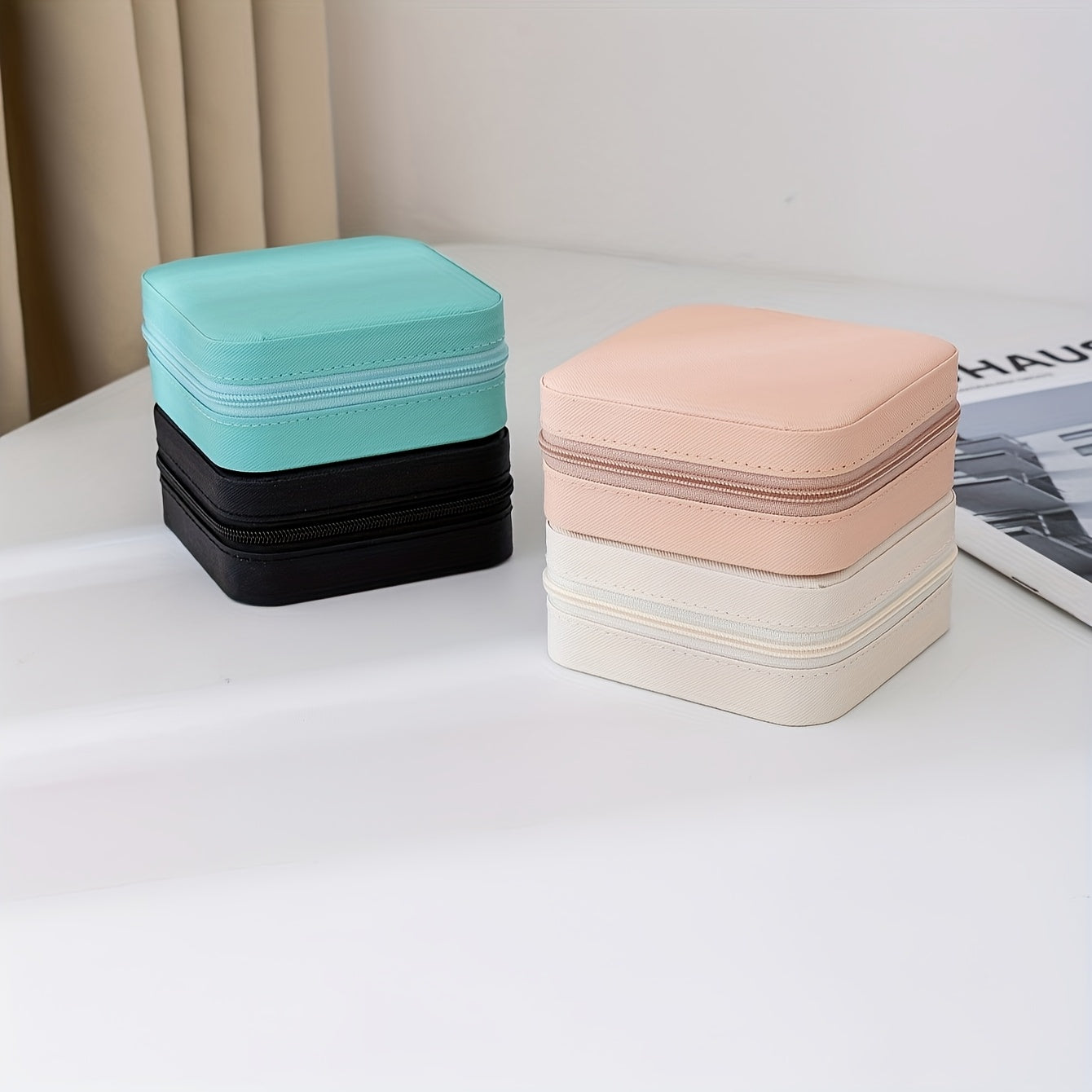 Square Jewelry Box for Rings Bracelets Necklaces and Earrings in Multiple Colors