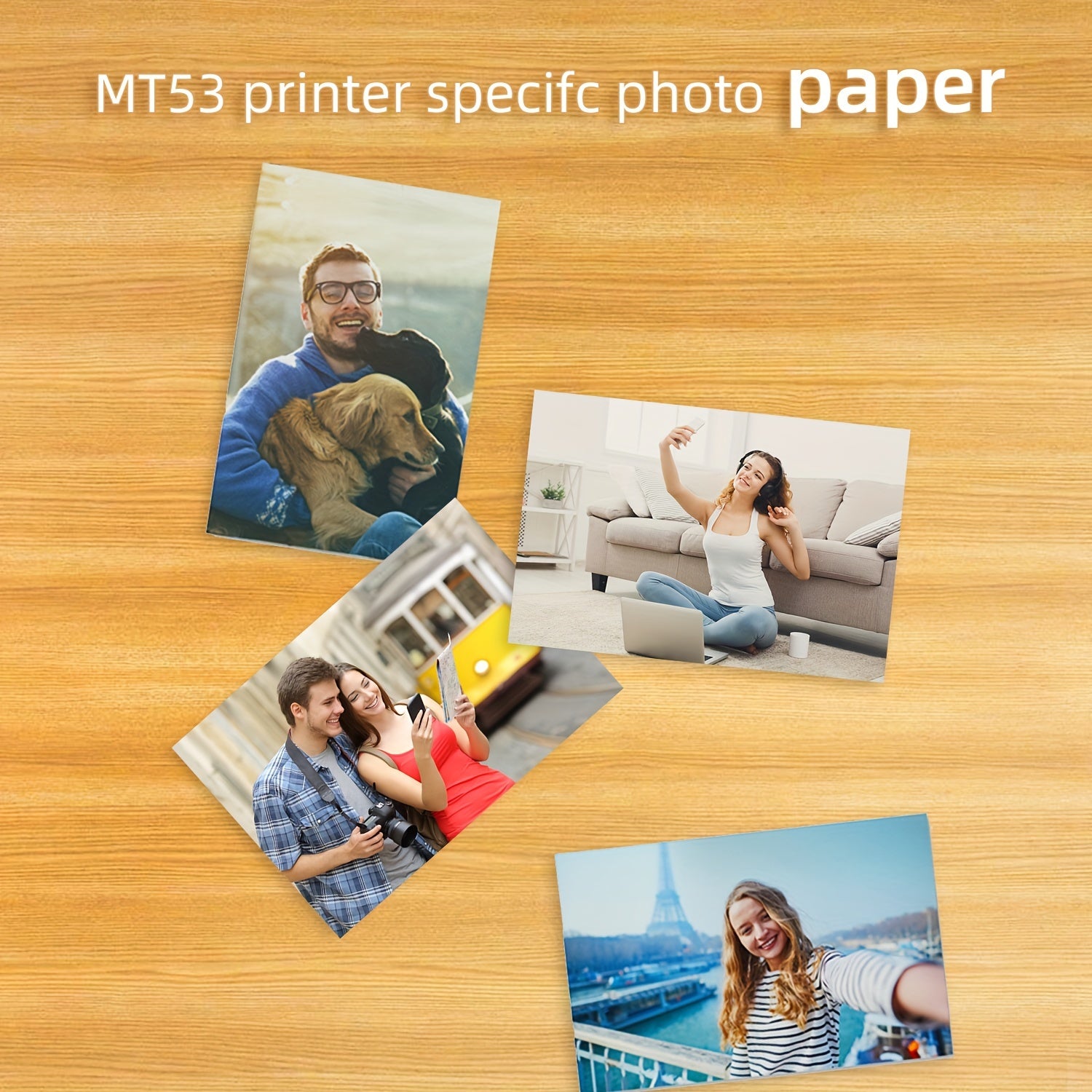 Photo Paper for Photo Printer 53 Sheets Zink Single Photo Paper