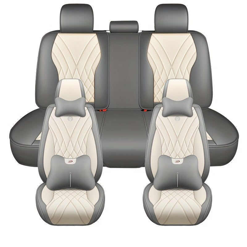 Fundas de asiento de coche de cuero sintético transpirable de ajuste universal para vehículos de pasajeros