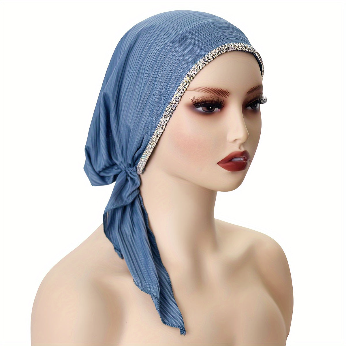 Women’s Solid Color Elastic Breathable Hijab Beanie Hat for Ramadan and Eid