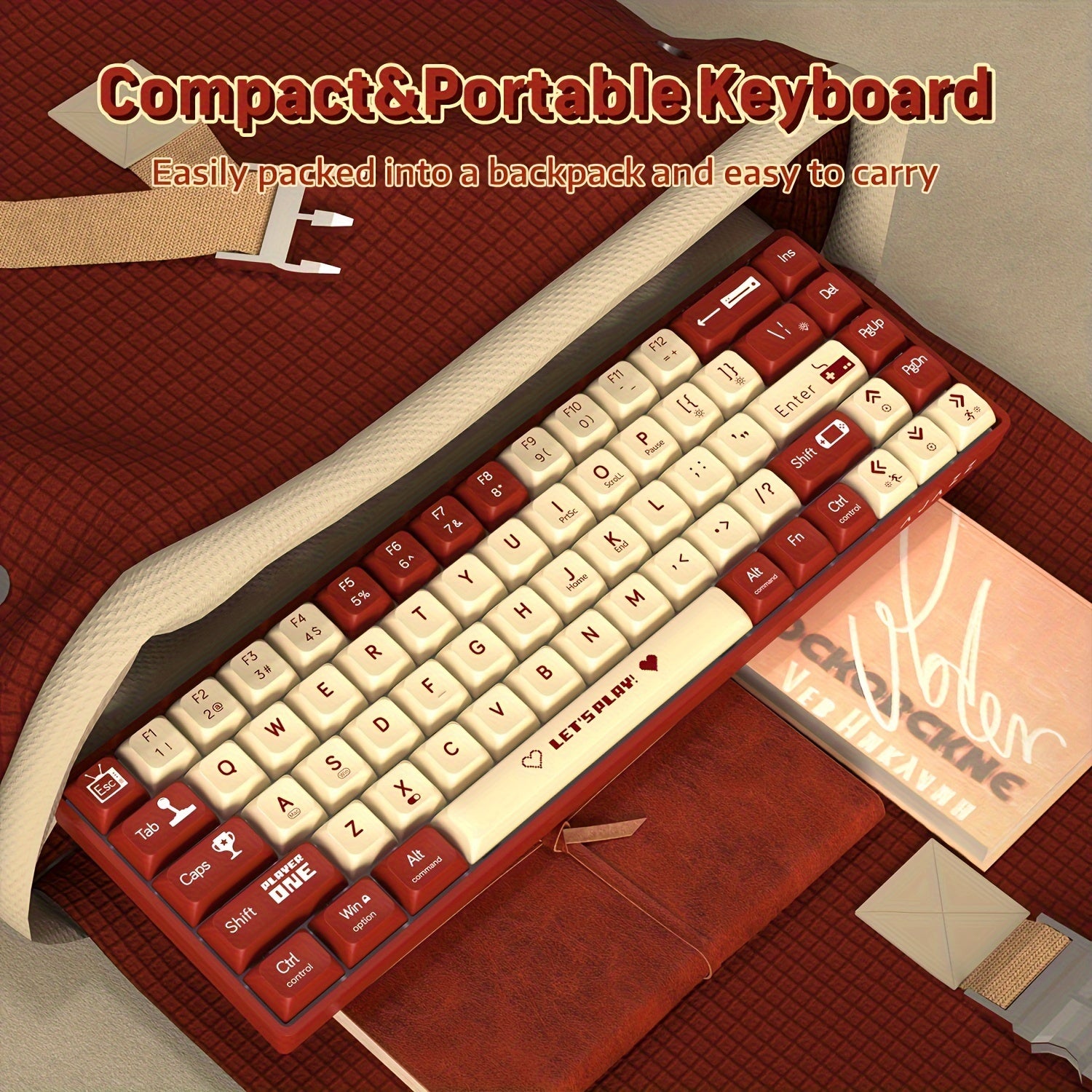 Wired Mechanical Gaming Keyboard 65% RGB Backlit Red Switches Ergonomic Purple White