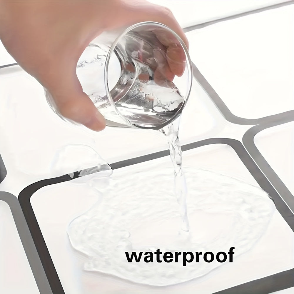 Checkered PEVA Shower Curtain Liner Waterproof Semi-Transparent with Hooks Bathroom Decor