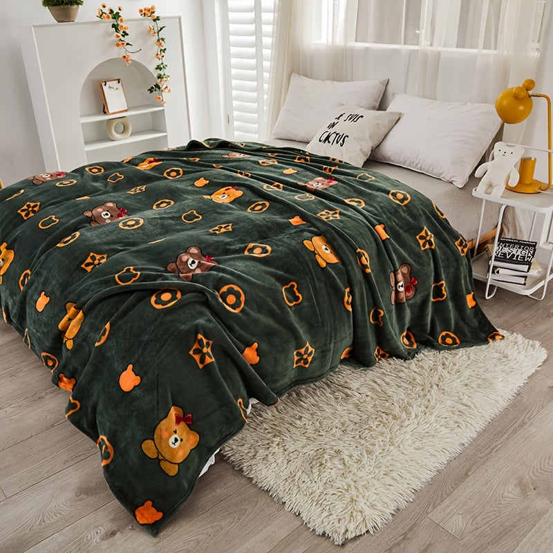 Cozy Flannel Fleece Blanket for Sofa Bed Car Knit Polyester All Seasons