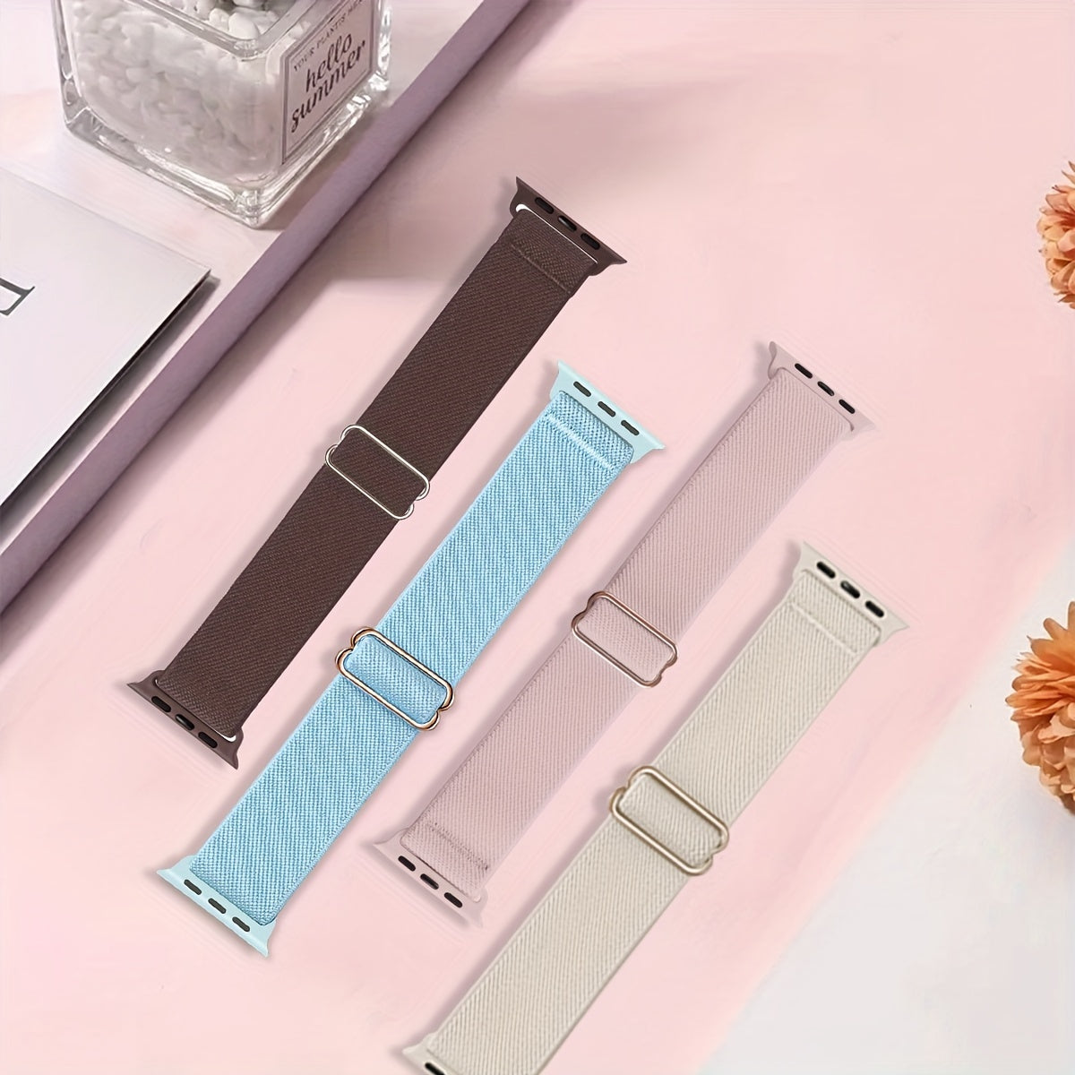Stretchy Nylon Watch Band for Men Women Compatible with Apple Watch Series 1-8 Ultra SE 38mm 40mm 41mm 42mm 44mm 45mm