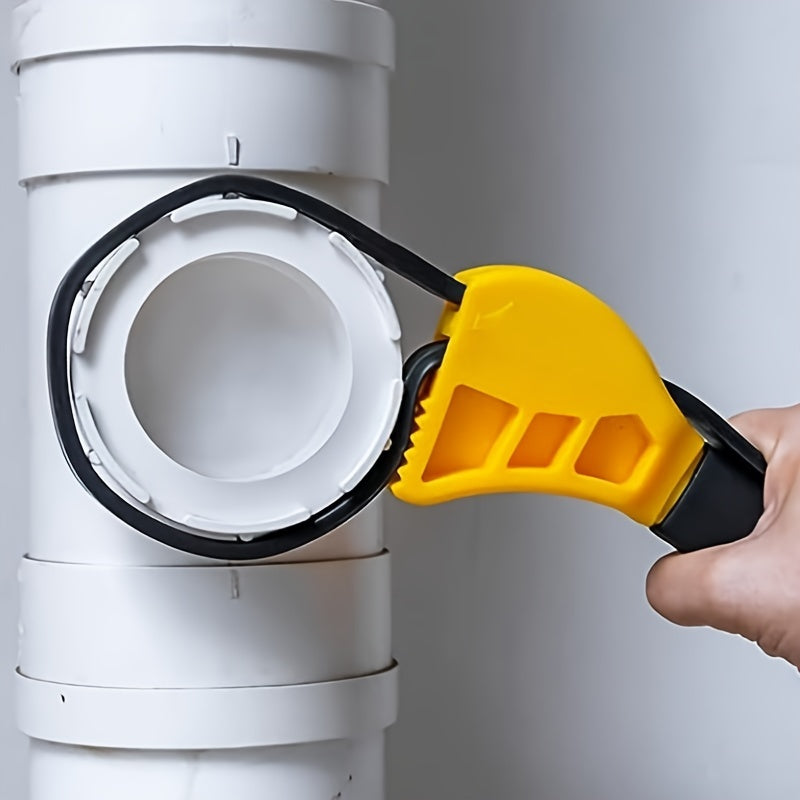 Adjustable Rubber Belt Wrench for Bottle Opening, Pipe Tightening, and Engine Work