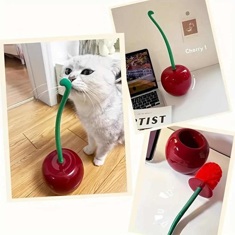 Cherry-Shaped Toilet Brush Set with Long Handle and Holder for Bathroom Cleaning