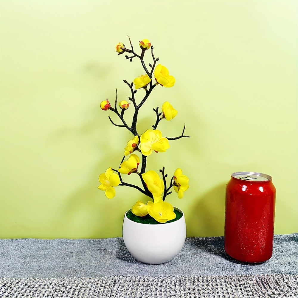Artificial Plum Potted Plant for Weddings and Decorations