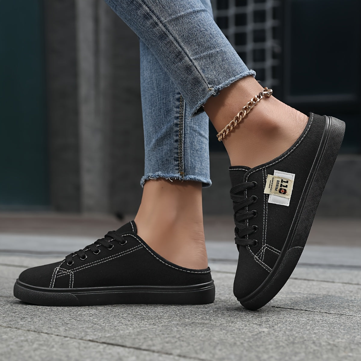 Ladies Casual Slip-On Mules Breathable Comfortable Solid Color