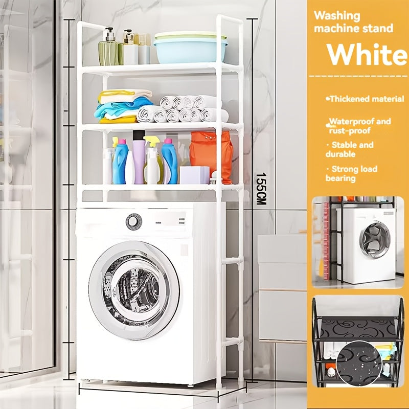 Stainless Steel Storage Rack 3-Tier Waterproof Easy to Clean for Bathroom Laundry Balcony