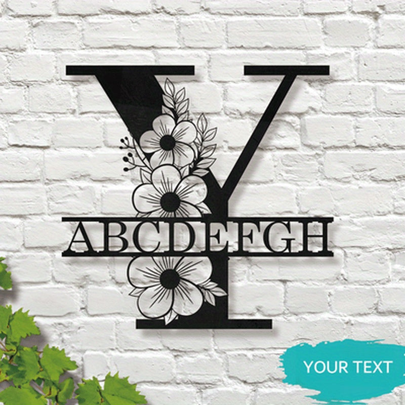 Personalized Floral Name Sign Wall Art for Home Decor and Weddings
